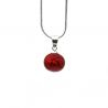 Pendentif perles verre rouge et collier argent 925
