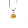 Pendant glass beads gold and necklace silver 925