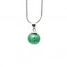 Hanger groene glaskralen en zilveren halsketting 925
