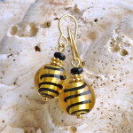 Gold ohrringe schmuck aus echtem muranoglas 