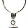 Pendant glass beads grey and necklace silver 925
