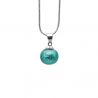 Pendentif perles verre turquoise et collier argent 925