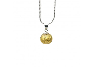 Hanger glaskralen goud kristal en zilver ketting 925