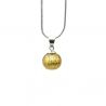 Pendant glass beads gold crystal and silver necklace 925