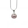 Pendant khaki glass beads and silver necklace 925