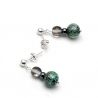  green earrings in real murano glass from venice