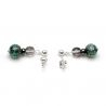 Green earrings in murano glass from venice