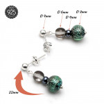 Pixie vert - boucles d'oreilles verte en veritable verre de murano de venise