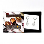 Bright moon blanc - boucles d'oreilles blanches en veritable verre de murano de venise