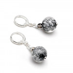 Black earrings in real murano glass from venice