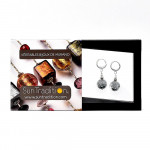 Bright moon noir - pendientes negros de vidrio murano real de venecia