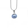 Pendentif perles verre bleu ocean et collier argent 925