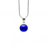 Pendant cobalt glass beads and necklace silver 925