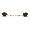 Little brown - brown aventurine sleeping earrings in genuine murano glass from venice