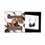 Petite brown - boucles d'oreilles dormeuses aventurine marron en veritable verre de murano de venise