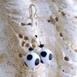 Boucles d'oreilles verre murano blanc