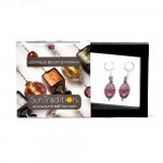 Little amethyst - aventurine amethyst leverback earrings in real venice murano glass