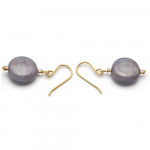 Pastiglia iris parme - boucles d'oreilles parme en verre de murano