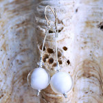 Boucles d'oreilles verre murano blanc