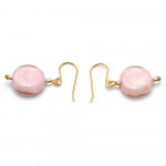 Pastiglia iris rose - boucles d'oreilles rose en verre de murano
