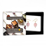 Pastiglia iris rose - boucles d'oreilles rose en verre de murano