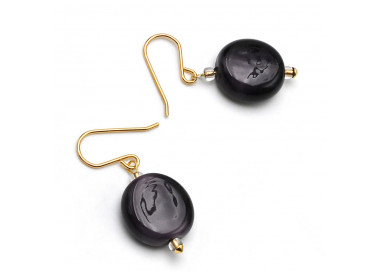 Boucles d'oreilles amethyste en verre de murano