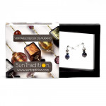 Pixie purple - boucles d'oreilles violette en veritable verre de murano de venise