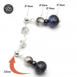 Pixie purple - boucles d'oreilles violette en veritable verre de murano de venise