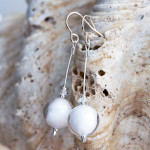 Campione white earrings genuine murano glass