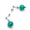 Turquoise green earrings in real venice murano glass