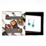 Givre vert - turquoise green earrings in real venice murano glass