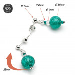 Givre vert - turquoise green earrings in real venice murano glass