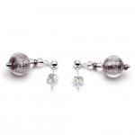 Boucles d'oreilles violettes en verre de murano de venise