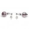Purple murano glass earrings from venice