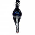 Pendentif noir en verre de murano artistique meduse immortelle