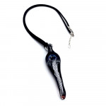 Black artistic murano glass pendant immortal medusa