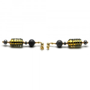  boucles d'oreilles pendantes or bijoux en veritable verre de murano de venise