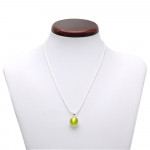 Pendentif perles verre fizzy vert anis et argent 925