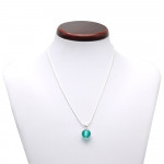 Pendentif perles verre fizzy turquoise et argent 925