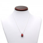 Pendentif perles verre america rouge argent 925 