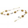 Charly oro manchado - Collar de cristal de Murano de oro manchado