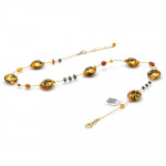 Charly of Spotted - Gevlekte gouden ketting van Muranoglas