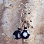 Boucles d'oreilles verre murano noir