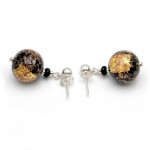 Elegance Or- brown and gold Murano glass earrings