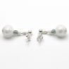 Neve silver - white and silver earrings in real venice murano glass