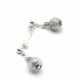 Neve gray silver - gray and silver earrings in real venice murano glass