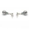 Neve gray silver - gray and silver earrings in real venice murano glass