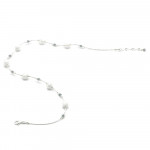 collier blanc et argent en veritable verre