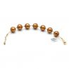 brown ball - brown and gold bracelet in real murano glass