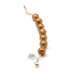 brown ball - brown and gold bracelet in real murano glass